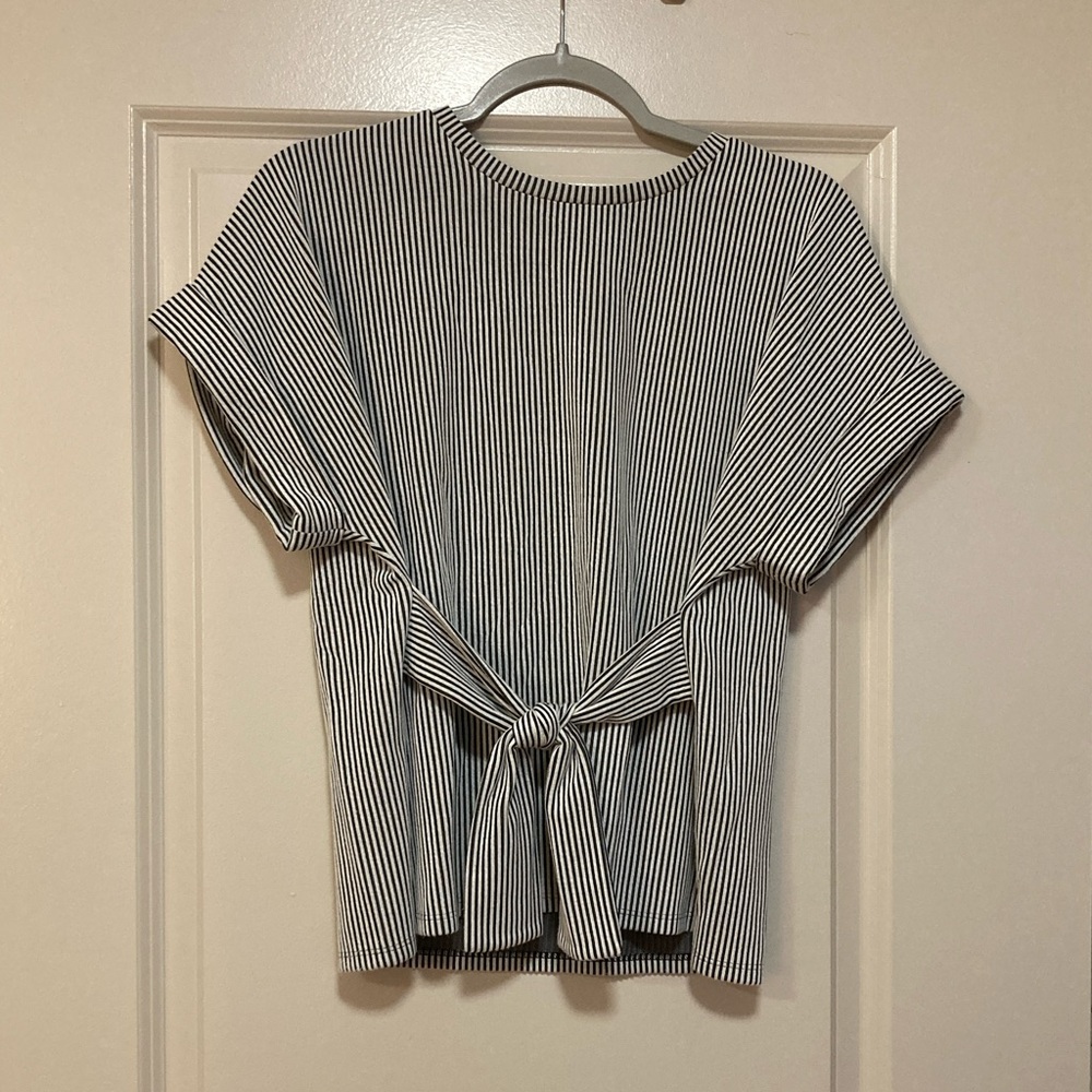 Express Striped Blouse with Tie Waist size Small
